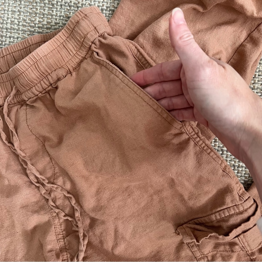 Love Tree Mauve/Tan Cargo Harem Drawstring Pants - Picture 3 of 7